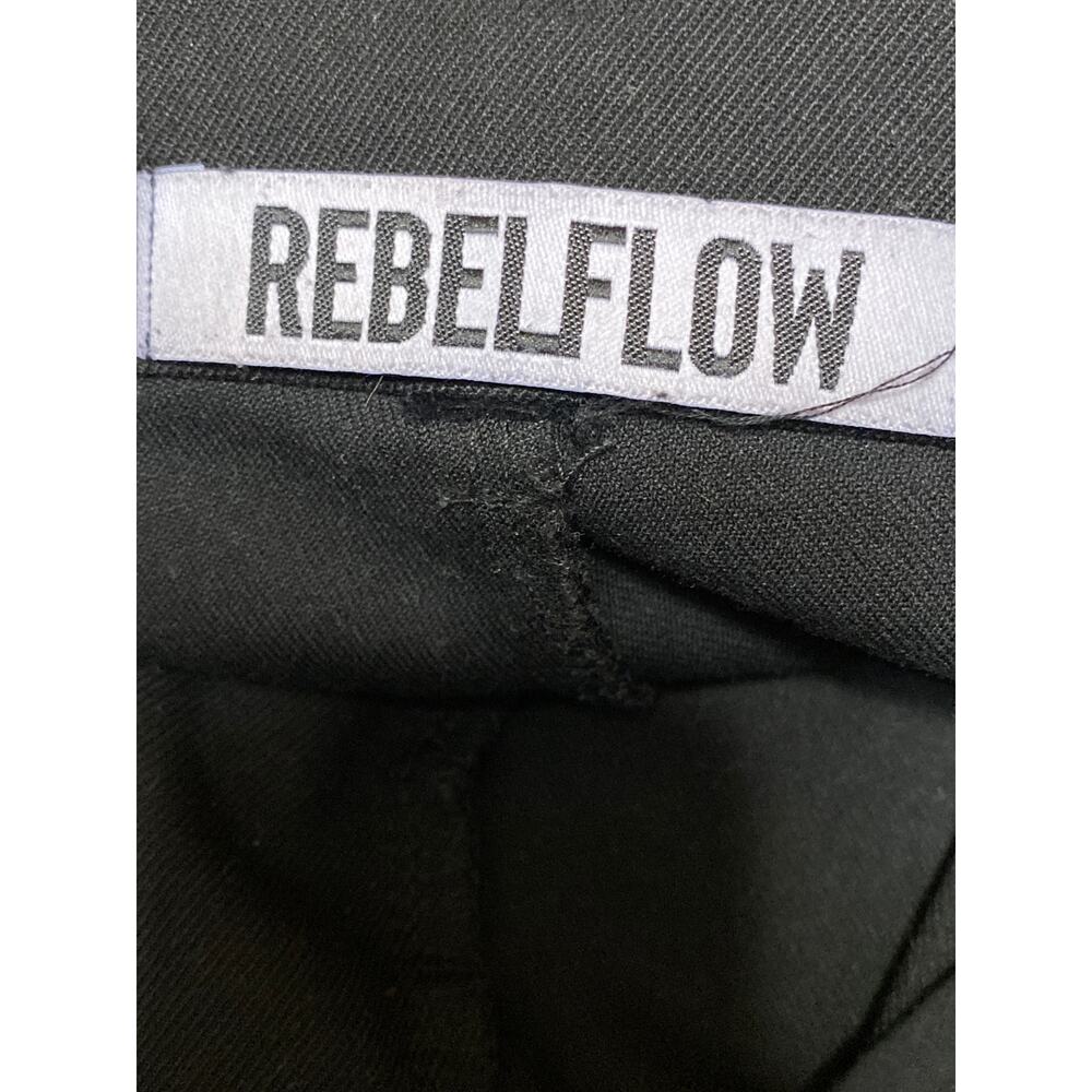 Rebelflow Women's Black High Rise Pleated Wide Leg Baggy Trousers Pants Size S - Picture 5 of 6